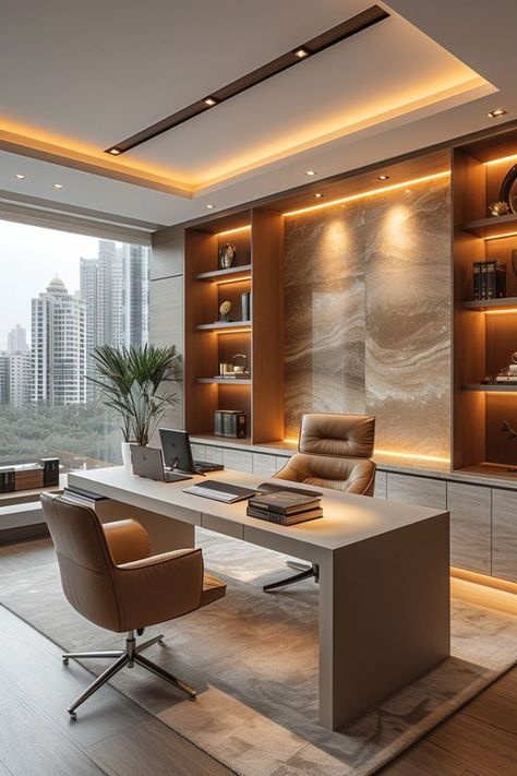 Modern Luxury Study Room Design, Main Office Design, Luxury Study Room Design, Luxury Home Office Design, Ceo Office Design Luxury Modern, Ceo Office Design Luxury, Boss Office Interior Design, Office Interior Design Luxury, Ceo Office Design