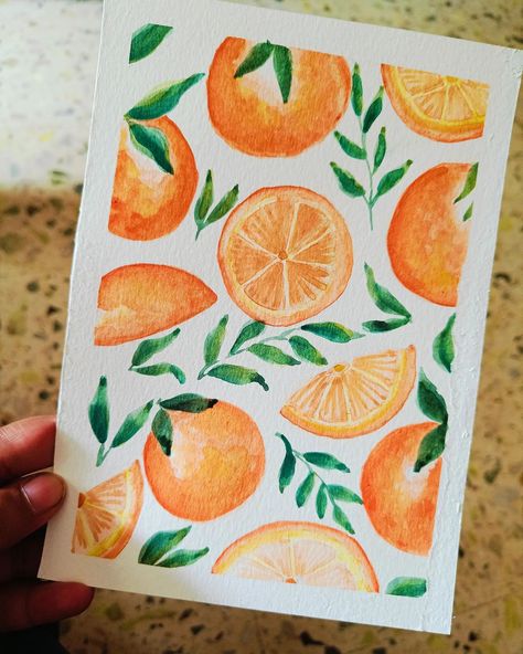 Tasty Tangerine 🍊🤤 Prints available! . #summercolors #summeronmymind #orange #art #artsyaesthetic #mindfulart #prints #freshcolors #happniess Fruits Watercolor Painting, Oranges Drawing, Fruit Painting Ideas, Orange Drawings, Ss25 Trends, Citrus Watercolor, Watercolour Orange, Painted Oranges, Tangerine Art