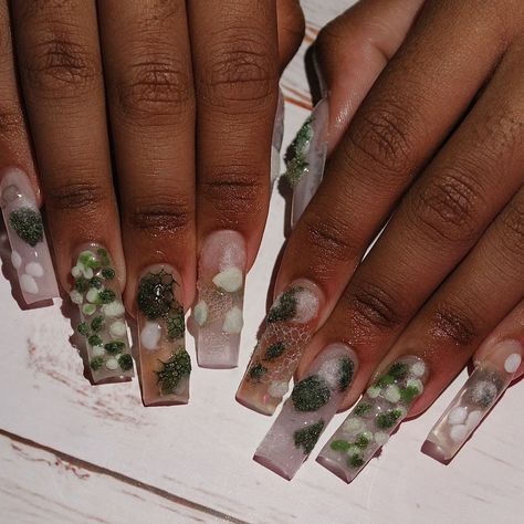 Mold Nail Design, Mold Inspired Nails, Ugly Nails Acrylic, Ugly Nail Designs, Halloween Duck Nails, Ugliest Nails, Ugly Nails, Nail Tech School, Custom Nails