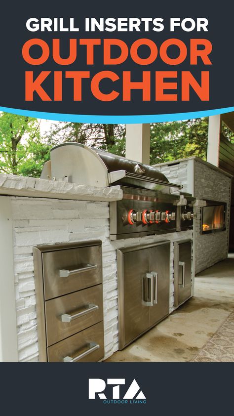 Built in gas grill in outdoor kitchen island. Outdoor Kitchens Ideas, Custom Grill, Natural Gas Grill, Kitchens Ideas, Outdoor Grills, Gas Bbq, Built In Grill, Best Bbq, Best Build