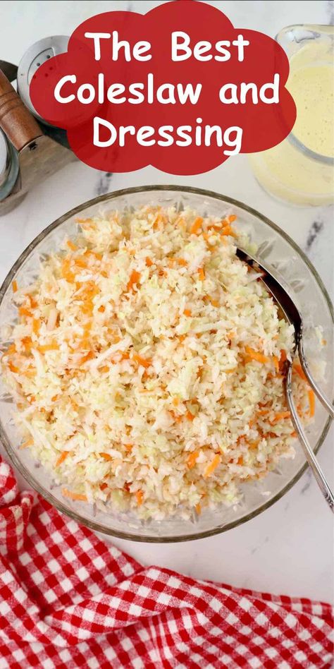 American Coleslaw, Coleslaw With Vinegar Dressing, The Best Coleslaw, Homemade Coleslaw Dressing, Classic Coleslaw Recipe, Best Coleslaw, Vinegar Coleslaw, Cabbage And Carrots, Easy Coleslaw