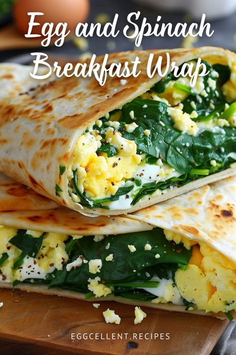 Start your day on the right foot with this nutritious and delicious Egg and Spinach Breakfast Wrap. #spinach egg and cheese breakfast wrap #spinach egg wrap breakfast #egg spinach wrap breakfast burritos #egg spinach and feta breakfast wrap #egg breakfast wrap #breakfast egg tortilla wrap #egg white breakfast wrap #egg white breakfast wrap healthy #egg white tortilla breakfast wraps #breakfast egg white wraps Egg White Tortilla, Egg Wrap Breakfast, Spinach Egg Wrap, Egg Tortilla Wrap, Egg Breakfast Wrap, Egg And Spinach Breakfast, Wraps Breakfast, Wrap Breakfast, Spinach Tortilla Wraps