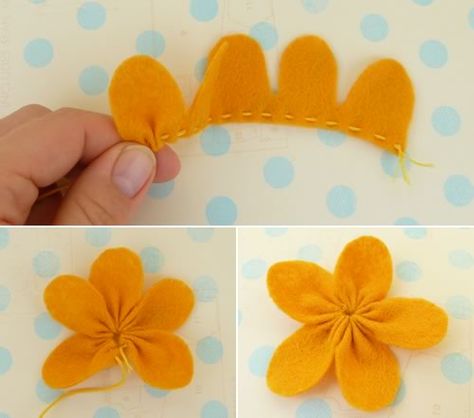 Felt Crafts Flowers, Felt Flower Template, Homemade Baby Gifts, Felt Flowers Patterns, Making Felt, Simpul Makrame, Felt Flower Tutorial, Hantverk Diy, Trees Fabric