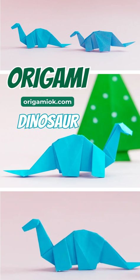 This post will teach you how to create an advanced version of an origami dinosaur. Although it’s a bit challenging, we provide detailed step-by-step instructions and video tutorials. Just follow along, and you’ll end up with a super cool origami dinosaur with lots of details. Popsicle Stick Dinosaur, Dinasour Origami Easy, How To Make Origami Animals, Dragon Origami Easy, Origami Dinosaur Easy, Origami Animals Tutorial, Paper Dinosaur Craft, Dino Origami, Disney Origami