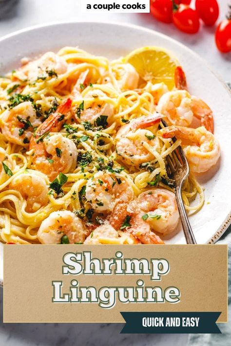 Easy Dinner Shrimp, Shrimp Linguine Recipe, Dinner Shrimp, Vegan Seafood, Vegan Brunch Recipes, Rice And Noodles, Shrimp Linguine, Spicy Shrimp Tacos, Grilled Shrimp Skewers