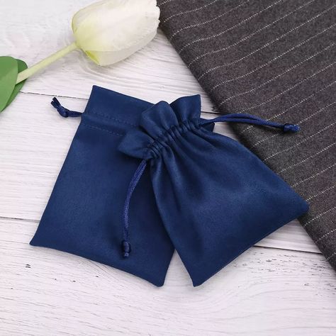 Gemstones Bracelets, Drawstring Jewelry Pouch, Navy Blue Jewelry, Jewelry Packaging Bags, Jewelry Packaging Design, Suede Jewelry, Tiny Jewelry, Small Drawstring Bag, Bracelet Packaging