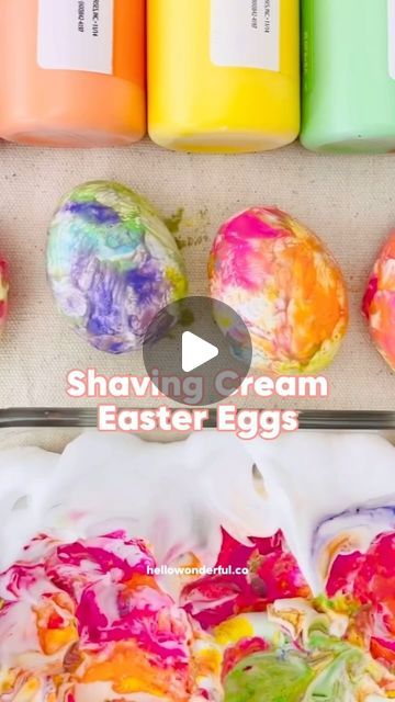 Agnes Hsu on Instagram: "Rainbow Shaving Cream Eggs 🌈🥚 
F o l l o w me @hellowonderful_co for more fun kids ideas 🥳

We love a good shaving cream activity 🙌🏻 Made these years ago and still a hit for making beautiful marbled eggs 🌈 Get the full tutorial on my site hellowonderful.co (search “shaving cream eggs”) plus tons more f r e e Easter craft and activities 🐰

PS. Yes you can substitute Cool Whip for a taste safe option 🩷

#hellowonderfuldiy 
.
.
.
.
.

#kidscrafts #kidcraft #kidsart  #preschoolart  #creativekids  #craftvideo #artwithkids  #processart #shavingcreamart  #kidartist #kidsartwork #eastereggs #eggdecorating #easteregg #eastercrafts #eggdying" Shaving Cream Eggs, Marbled Easter Eggs, Shaving Cream Art, Shaving Cream Easter Eggs, Easter Craft For Kids, Best Shaving Cream, Cream Eggs, Easter Egg Painting, Easter Decorations Ideas