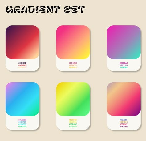 Gradient Color Design Colour Palettes, Gradient Pallete Color, Gradients Palette, Color Palette For Drawing, Color Gradient Palette, Gradient Color Palette, Polymer Clay Color Mixing, Clay Color Mixing, Ux Design Principles