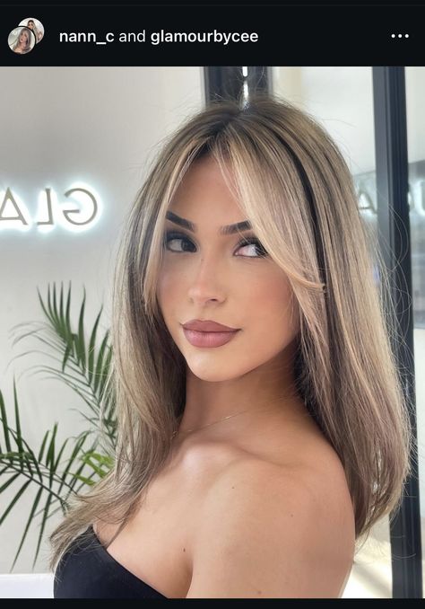 Highlights With Brunette Hair, Hair Color Ideas For Morenitas, Bleach Out Blonde, Carmel Brown With Honey Highlights, Teddy Bear Blonde Highlights, Yellow Blonde Balayage, Caramel Beige Hair, Blonde Trends 2024, Black And Blonde Short Hair