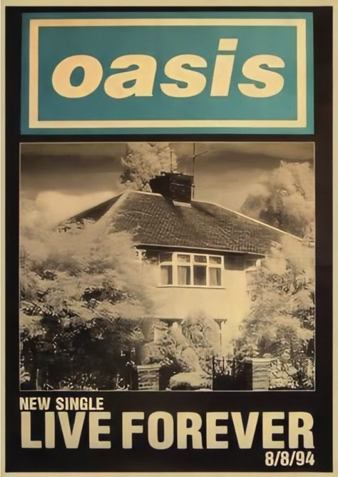 Oasis Poster, Oasis Live Forever, Oasis Album, Oasis Music, Oasis Live, Oasis Band, Vintage Music Posters, Music Poster Design, Poster Room