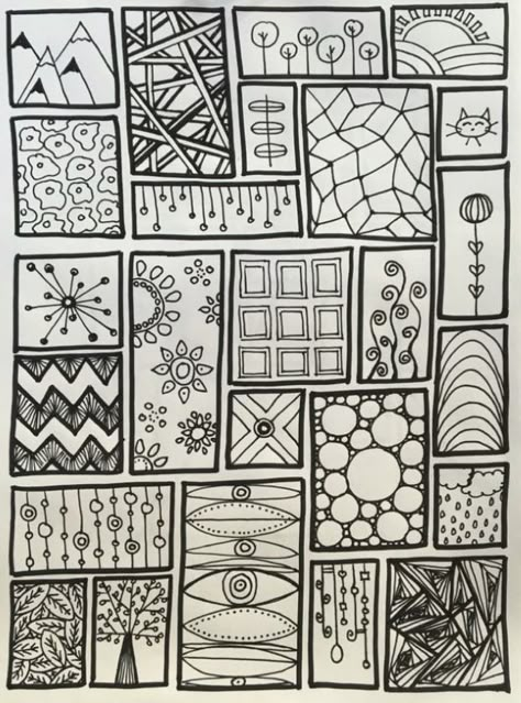 Easy Doodles Art, Drawing Ideas Easy Doodles, Arte Doodle, Zen Doodle Patterns, Zen Doodles, Zentangle Artwork, Zentangle Ideas, Zen Tangles, Doodles Art