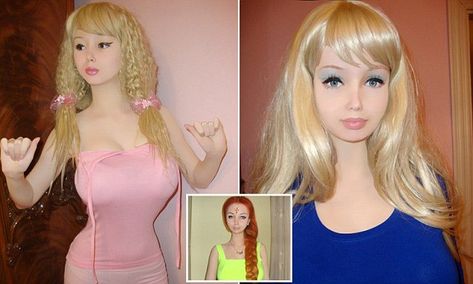 Yet ANOTHER #HumanBarbie emerges from Ukraine - this living doll is just 16 and claims she's had no surgery Emo Barbie Aesthetic, Human Barbie Doll, 32f Bra, Valeria Lukyanova, Human Barbie, Goth Festival, Life Like Baby Dolls, Angel Beauty, Real Barbie