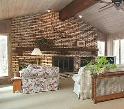 I need advice for updating a very large brick fireplace wall | Hometalk Resurfacing Brick Fireplace, Large Fireplace Makeover, Large Brick Fireplace Wall, Large Brick Fireplace Makeover, Large Brick Fireplace, Coal Burning Fireplace, Brick Fireplace Remodel, Fireplace Styles, Brick Fireplace Wall