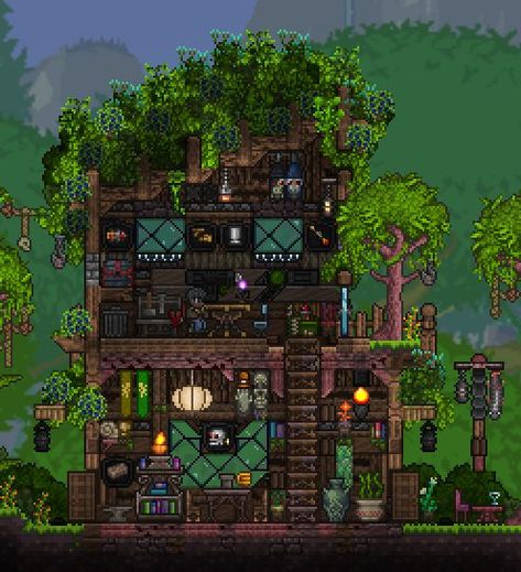 Terraria Houses, Terraria Game, Terrarium Base, Terraria Tips, Terraria House Ideas, Terraria House Design, Terraria House, Terraria Builds, Jungle House