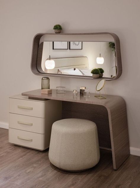 Comode Design Ideas, Comode Bedroom Modern, Modern Dressers For Bedroom, Dressing Table Styling, Dressing Table Design Bedrooms, How To Style A Console Table, Modern Dressing Table Designs, Modern Dressing Table, Modern Dressers