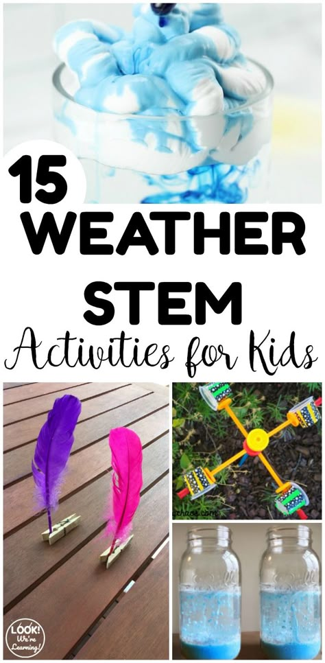 These fun weather STEM activities for kids are excellent for simple spring science experiments! Simple enough for home or the classroom! Weather Stem Activities, Classroom Experiments, Spring Science Experiments, Weather Experiments, Weather Activities For Kids, Kids Stem Activities, Spring Science, Science Experience, Fun Stem Activities