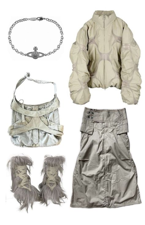 Subversive Outfit Ideas, Subversive Archive Fashion, Archived Fashion Aesthetic, Y2k Futuristic Fashion, Lunarcore Fashion, Y2k Futurism Fashion, Futurism Clothing, Futuristic Y2k Fashion, Archive Fashion Outfit