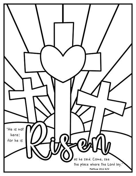 Free printable cross coloring pages for kids! These Easter Cross coloring pages can be used for a variety of Bible lessons, and Sunday School activities. You'll also find Jesus Loves Me Cross, Christmas Crosses to color and so much more. Easter Colouring Pages Christian, He Is Risen Sunday School Craft, Christian Preschool Easter Activities, Easter Preschool Crafts Jesus, Easter Jesus Crafts For Kids, Easter Craft Free Printable, Easter Crafts Free Printable, Easter Craft Activities For Kids, Easter Crafts For Children