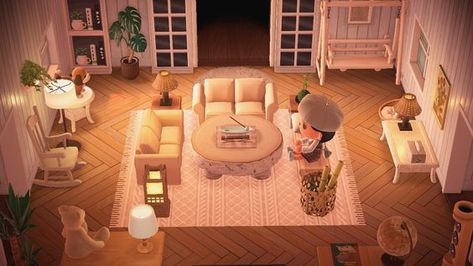 Anch House Interior, Marshal Animal Crossing House Ideas, Acnl Home Inspiration, Acnh Beginner House Ideas, Acnh Simple Living Room, Modern Animal Crossing Home, Animal Crossing Home Interior Ideas Living Room, House Decor Animal Crossing, Anch House Idea