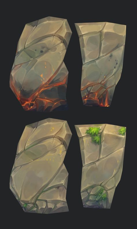 ArtStation - Rocks Study, Ruslan Shabelsky Rocks Reference Drawing, Rock Digital Art, Rock Texture Painting, Rock Digital Painting, How To Draw Stone, Rock Concept Art, Stone Concept Art, Stone Rendering, Stylized Rock