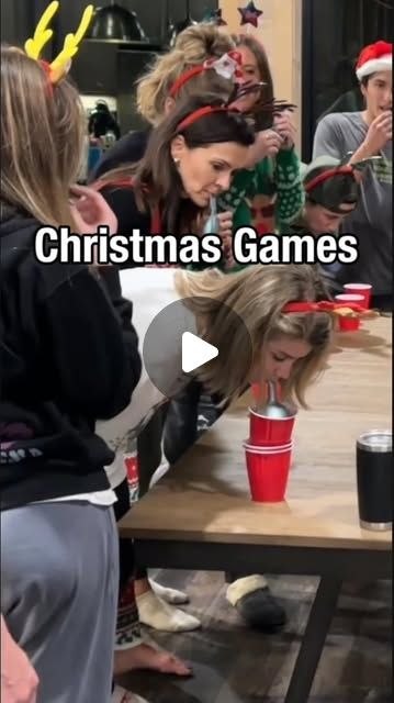 Bow Blaster Game, Ballon Cup Game, Christmas Marshmallow Games, Christmas Games With Red Solo Cups, Christmas Games With Marshmallows, Hungry Hippo Christmas Game, Ornament Cup Game, Family Christmas Games Using Solo Cups, Solo Cup Christmas Games