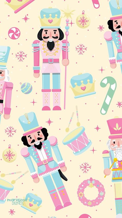 Cute Nutcracker Wallpaper, Pink Nutcracker Christmas Wallpaper, Xmas Pink Wallpaper, Nutcracker Iphone Wallpaper, Nutcracker Wallpaper Aesthetic, Barbie Nutcracker Wallpaper, Nutcracker Phone Wallpaper, Pink Nutcracker Wallpaper, Pink Christmas Wall Art