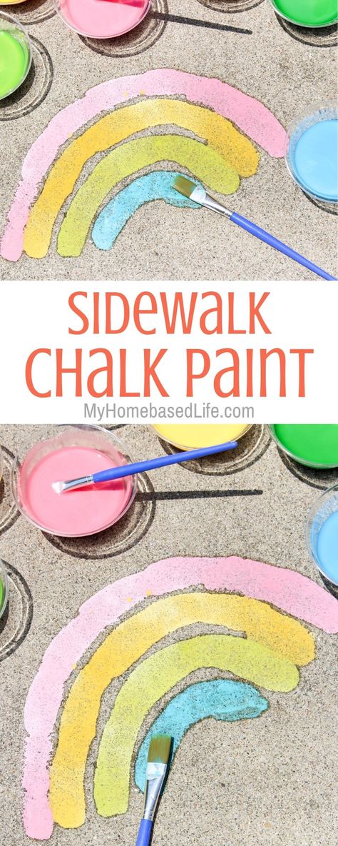 Paint Sidewalk, Summer Sidewalk Chalk, Sidewalk Chalk Paint, Easy Kid Activities, Diy Kid Activities, Summer Fun For Kids, Summer Preschool, Outside Activities, Outdoor Activities For Kids