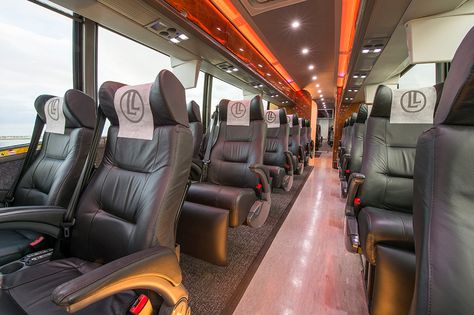 LimoLiner Luxury Transportation Tour Bus Interior, Bus Luxury, Bus Seat, Airplane Interior, Truk Besar, Coach Bus, Luxury Transportation, Bus City, Inspiring Office