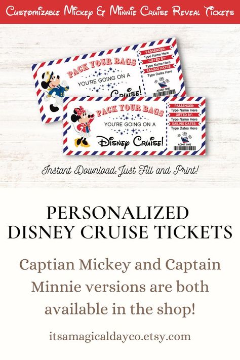 Disney Cruise Ticket Printable Free, Disney Cruise Surprise Reveal, Disneyland Printables, Disney Cruise Reveal, Disney Cruise Birthday, Diy Tickets, Disney Trip Reveal, Thanksgiving Themes, Ticket Template Free