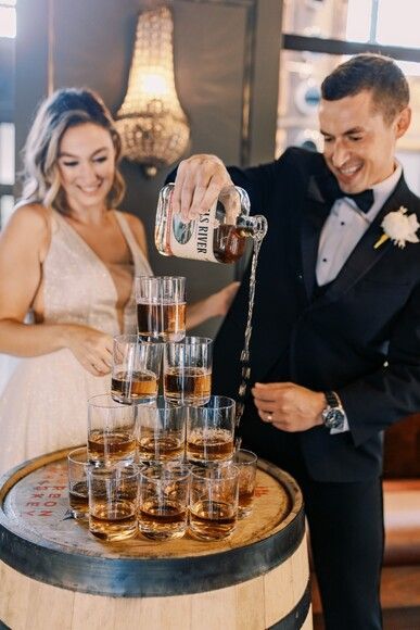 Whiskey Bar Wedding, Whiskey Wedding, Anna Wright, Black Cabin, Old Fashioned Drink, Bride Attire, Champagne Tower, Disney Weddings, Whiskey Bar