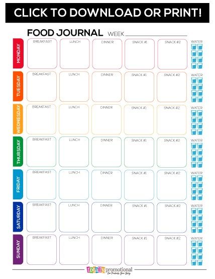 Printable Food Journal PDF Meal Log Printable, Weekly Food Planner Printables, Food Tracker Journal, Food And Exercise Journal, Daily Food Log Printable Free, Weekly Meal Tracker, Food Tracker Printable, Food Log Printable, Weekly Food Planner