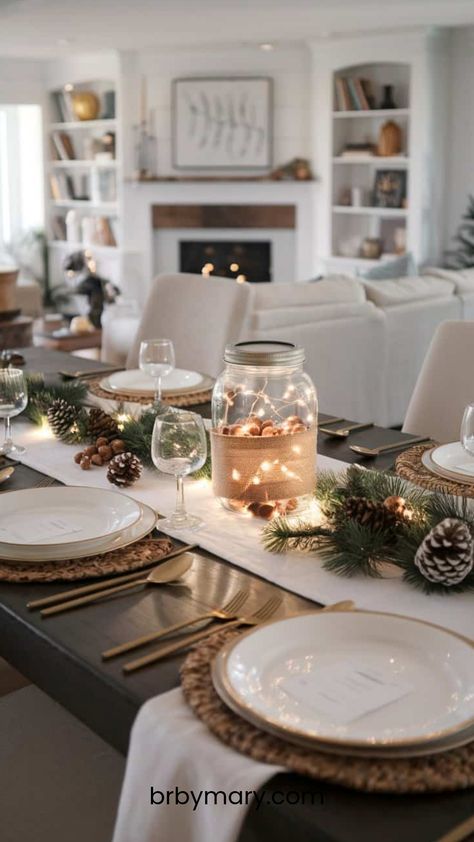 Are you looking for simple winter tablescapes after Christmas you can keep all season and not just around Christmas? I’ve got you! Here are 35 Cute And Elegant Winter Tablescape Decor Ideas. After Christmas Dining Table Decor, Winter White Tablescape, Dining Room Table Centerpiece Ideas Winter, Simple Christmas Tablescapes, Winter Tablescapes After Christmas, Winter Tablescape Ideas, January Tablescapes, Cottage Tablescape, Christmas Table Settings Ideas Simple