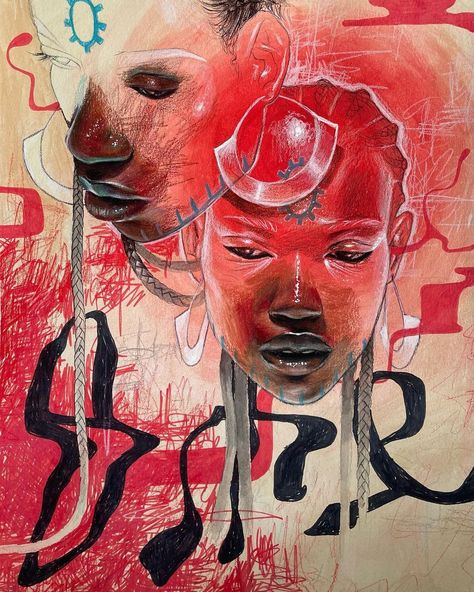 Big Painting, Arte Aesthetic, Surrealist Art, Arte Grunge, Colour Paper, Afrocentric Art, Art Exhibit, Art Animals, Red Sun