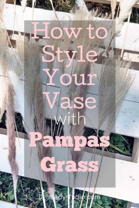 Floral Arrangements Using Pampas, Big Pampas Grass Decor, Pampas Grass In Tall Vase, How To Style Large Pampas, Floral Arrangements For Tall Floor Vases, Boho Vase Fillers, Pompous Grass In Vase, Pampas Grass Vase Ideas, Large Vase With Pampas