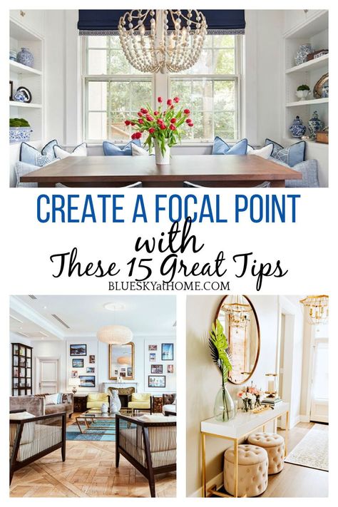 Room Focal Point Ideas, How To Create A Focal Point Living Room, Focal Point Living Room Wall, Window Focal Point Living Room, Dining Room Focal Wall Ideas, Tv Focal Point Living Room, Living Room Focal Point Ideas, Focal Wall Living Room, Focal Point Interior Design