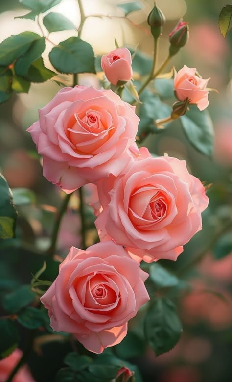 Green Blurred Background, Very Beautiful Flowers, Mobile Phone Wallpaper, Rose Belle, Rose Flower Pictures, Beautiful Flowers Photos, Peach Roses, Pink Petals, Delicate Flowers