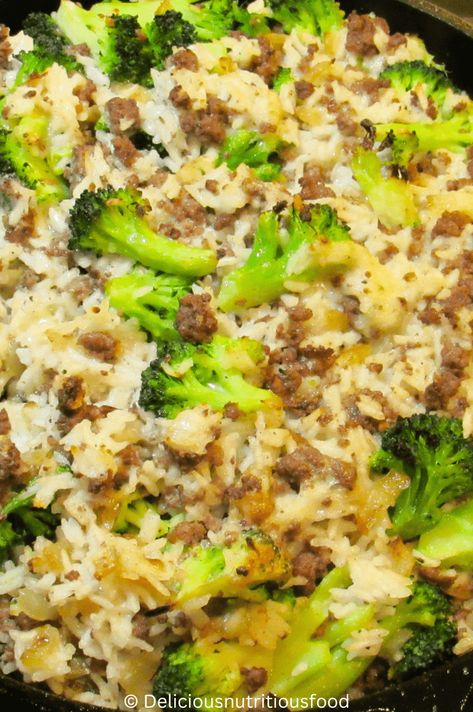 Hamburger Broccoli, Hamburger And Rice Recipes, Hamburger Rice Casserole, Canned Salmon Patties, Ground Beef And Broccoli, Ground Beef Rice, Canned Salmon, Beef Broccoli, Healthy Ground Beef