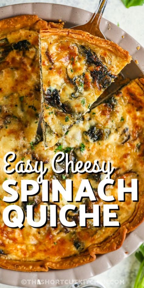 Easy Egg Casserole Recipes, Healthy Quiche Recipes, Spinach Artichoke Quiche, Easy Spinach Quiche, Breakfast Quiche Recipes Easy, Quiche Recipes Healthy, Easy Egg Casserole, Brunch Quiche, Casserole Ideas