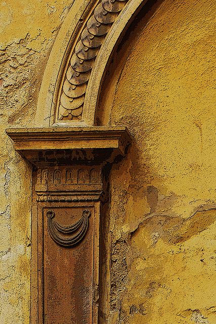 Siena yellow ochre arch 4584 by c.huller, via Flickr Ochre Color, Detail Photography, Arch Photo, Spicy Mustard, Ochre Yellow, Siena Italy, Ivy House, Yellow Textures, Yellow Houses