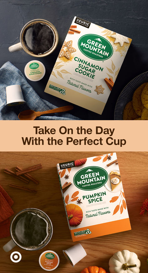 Celebrate National Coffee Day with Keurig K-Cup Pods. Brew perfect cups of wake-me-ups to take on the day. Choose from delicious options like Green Mountain Coffee Roasters Pumpkin Spice & Cinnamon Sugar Cookie, Swiss Miss Pumpkin Hot Cocoa and McCafé Baked Apple Pie Light Roast. Pumpkin Hot Cocoa, Cinnamon Sugar Cookies, Green Mountain Coffee, Swiss Miss, National Coffee Day, Mountain Coffee, Coffee Day, Baked Apple Pie, Keurig K Cup