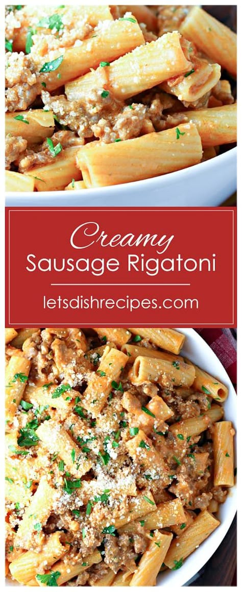 Creamy Sausage Rigatoni, Sausage Rigatoni Recipes, Rigatoni Pasta Recipes, Pasta Rigatoni, Rigatoni Recipe, Sausage Rigatoni, Rigatoni Recipes, Recipe Sauce, Sausage Pasta Recipes