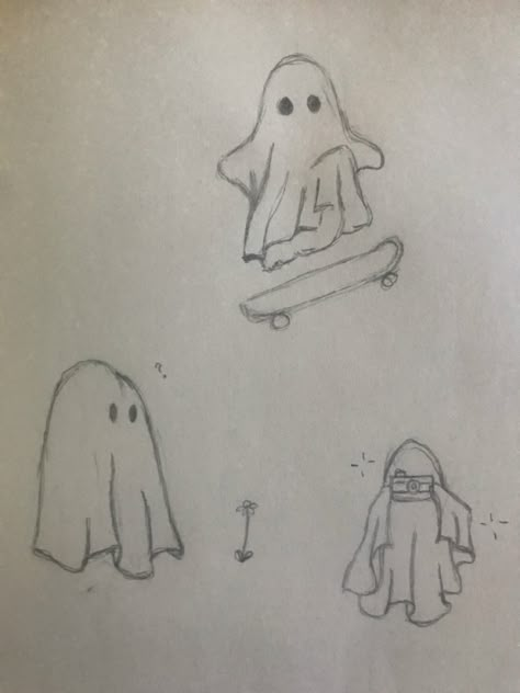 Alt Ghost Drawing, Art Sketchbook Halloween, Things To Sketch Halloween, Types Of Ghosts Drawing, Runaway Ghost Drawing, Ghost Person Art, Lil Ghost Drawing, Gost Drawings Aesthetic, Ghost Drawings Easy