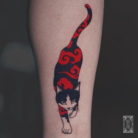 Tato Flash, Kitten Tattoo, Tattoo Japanese Style, Cloud Tattoo, Cat Tattoo Designs, Traditional Japanese Tattoos, Red Cloud, Japanese Sleeve Tattoos, Red Tattoos