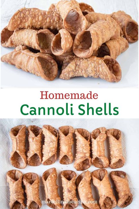 These crispy and incredibly flaky Cannoli shells are what will set your dessert apart from the rest. Learn how to make cannoli shells for the best treat ever! #CannoliShells #CannoliShellRecipe #HowToMakeCannoliShells Cannoli Recipe Easy Cannoli Shells, Italian Crostoli Recipe, Dog Cannoli Recipe, Cannoli Cones Recipe, Salted Caramel Cannoli Dip, Gluten Free Cannoli Shells, Best Cannoli Recipe, Pastry Shell Recipe, Homemade Cannoli Shells