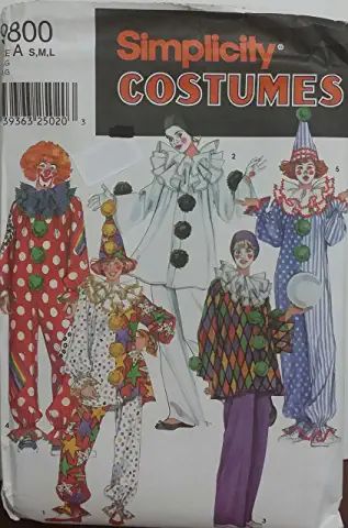 Clown Costume Pattern, Neat Outfits, Simplicity Patterns Costumes, Jester Doll, Halloween Costume Patterns, Clown Halloween Costumes, Pierrot Clown, Clown Halloween, Vintage Halloween Costume