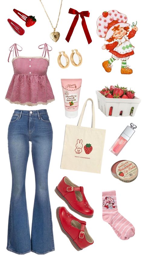 #red #strawberry #strawberryshortcake Strawberry Shortcake Halloween Costume, Strawberry Shortcake Outfits, Strawberry Shortcake Costume, Strawberry Outfit, Clever Halloween Costumes, Character Inspired Outfits, Disney Bound Outfits, Red Strawberry, Cute Halloween Costumes