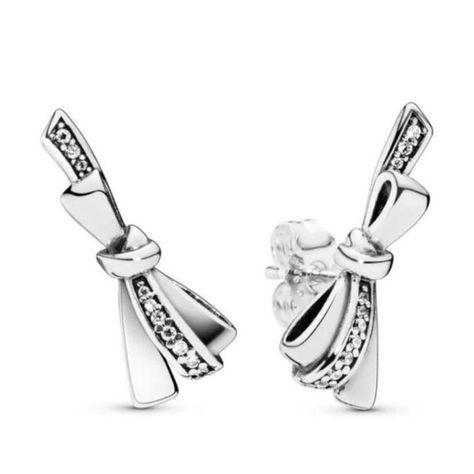 Pandora sparkling bow stud earrings Jewelry Pandora, Pandora Silver, Pandora Jewelry, Earrings Color, Shop Earrings, Dust Bag, Sparkle, Stud Earrings, Shop My