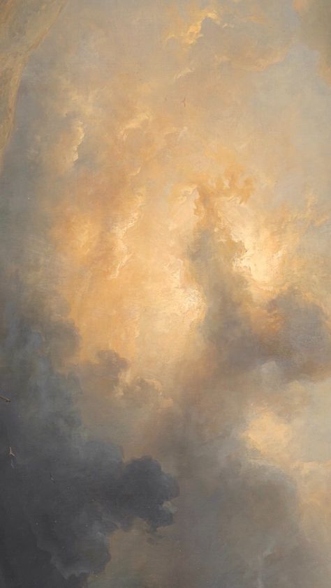 Classical Art Iphone Wallpaper, Old Cloud Painting, Vintage Sky Painting, Classical Painting Aesthetic Wallpaper, Painted Clouds Wallpaper, Ipad Wallpaper Oil Painting, Old Background Aesthetic, Reinassance Painting Wallpaper, Cloud Painting Wallpaper