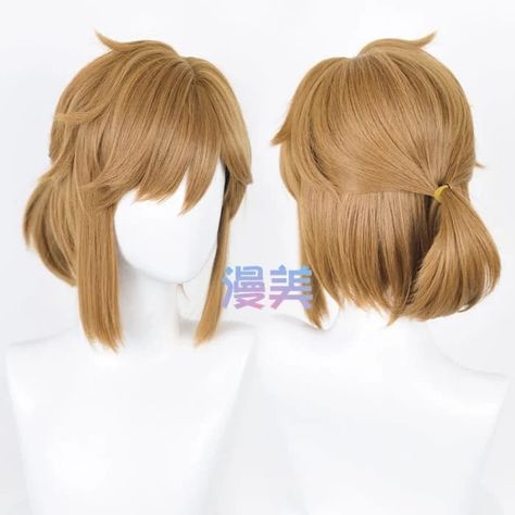 The Legend of Zelda Link Cosplay Brown Wig ON703 Link Hairstyle Irl, Link Botw Haircut, Legend Of Zelda Link Haircut, Link Hairstyle Zelda, Link Haircut Zelda, Elf Haircut, Link Haircut, Zelda Link Cosplay, Link Hairstyle