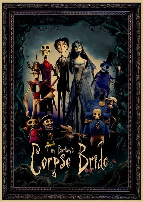 Corpse Bride Poster Vintage, Tim Burton Prints, Tim Burton Movie Posters, Big Posters On Wall, Corpse Bride Movie Poster, Tim Burton Poster, Fandom Posters, Corpse Bride Poster, Coraline Poster